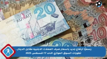 رسميًا ارتفاع جديد بأسعار صرف العملات الأجنبية مقابل الدينار.. تطورات السوق الموازي الأحد 17 أغسطس 2025